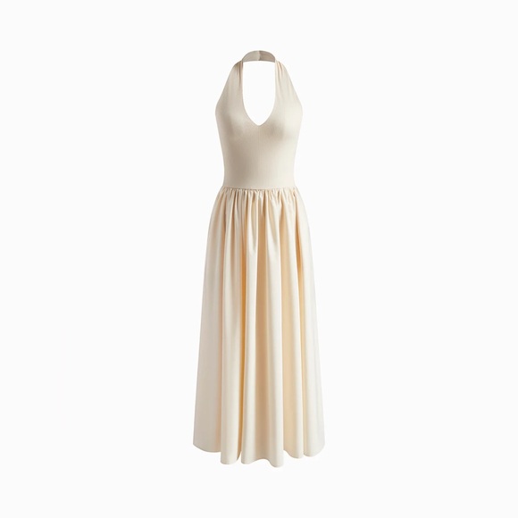 Commense Cream Halter Maxi Dress - Picture 5 of 9